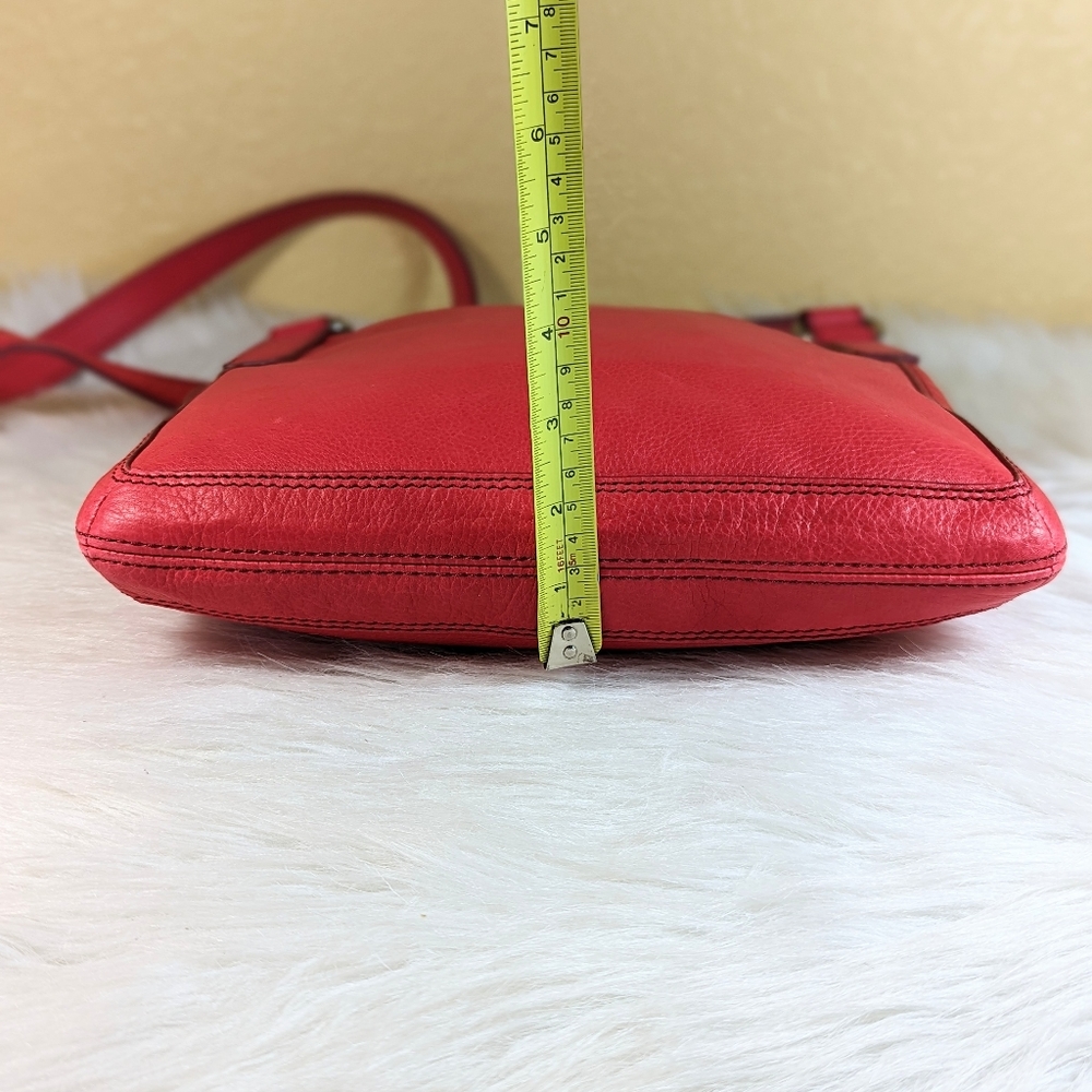 Fossil Marlow Bright Fuschia Pink Leather Crossbody Bag Purse - Picture 4 of 8